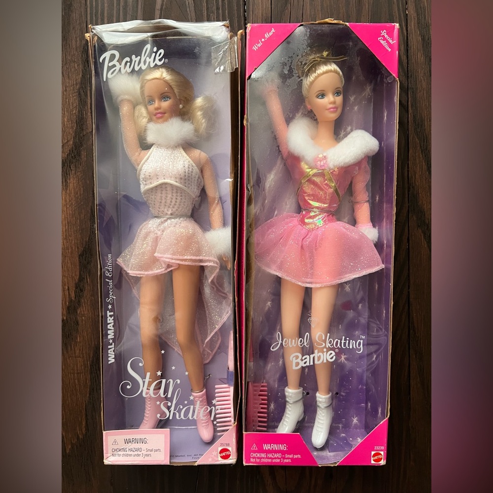 Lot of 2 Special Barbie "Star Skater" & "Jewel Skating" Barbie’s
